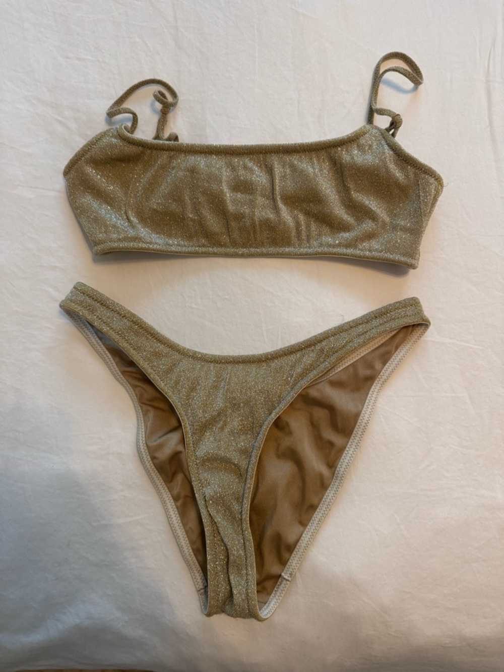 Shimmery Olive Gold Bikini Set